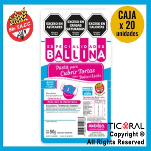 COBERTURA P/TORTA 1/2K COLOR CELESTE BALLINA 20 x 1